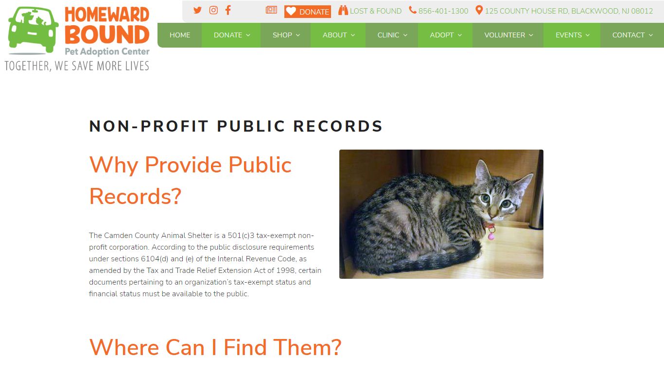 Non-Profit Public Records - Homeward Bound Pet Adoption Center